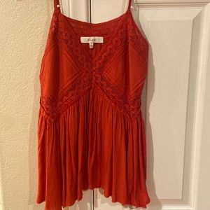 Boho floral red top